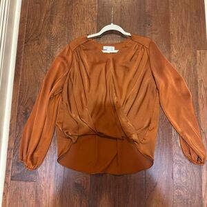 She + Sky Satin Copper Blouse